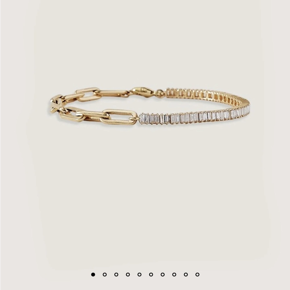 Kinn studio Serena Baguette Tennis Link Bracelet Diamond